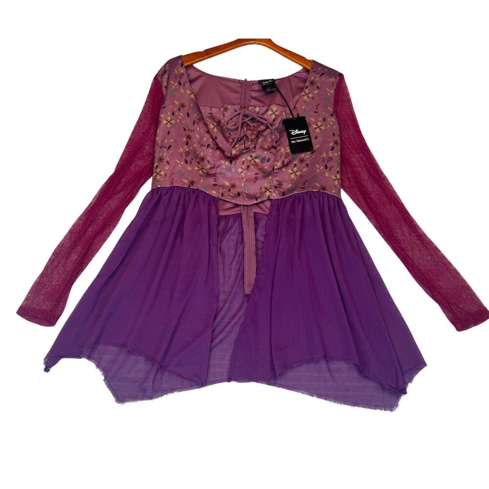NWT  Disney Her Universe Hocus Pocus Sarah Peplum Long Sleeve Blouse  Womens 2X